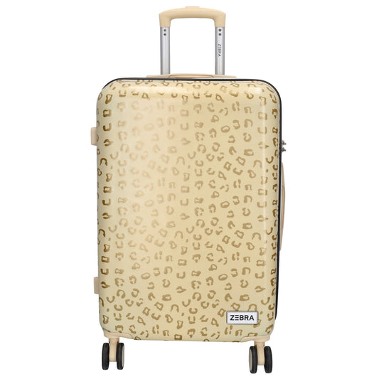 Reisetrolley|Hartschale 66cm in Gold|Zebra mit 4-Rad - leder-accessoires.com