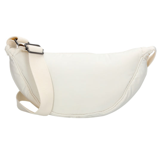 Weiße Bodybag 39x18 cm – Gepolsterte Crossbody - leder-accessoires.com