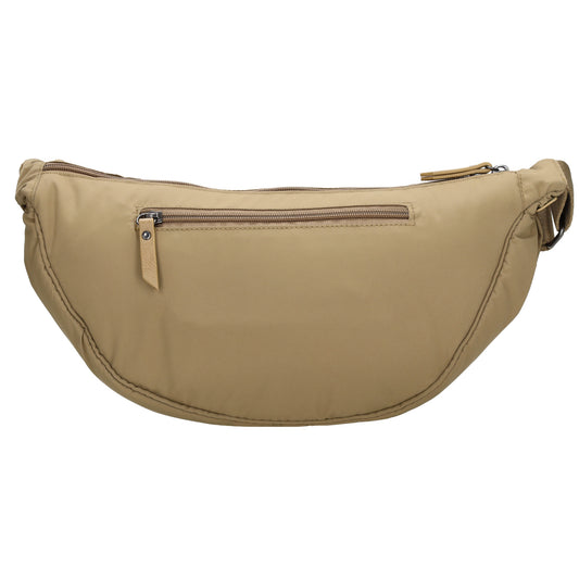 Bodybag 39x18cm in Taupe mit Reißverschluss - leder-accessoires.com