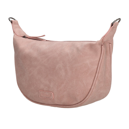 Bodybag 28 x 18cm in marmorierter Optik Hellrosa - leder-accessoires.com