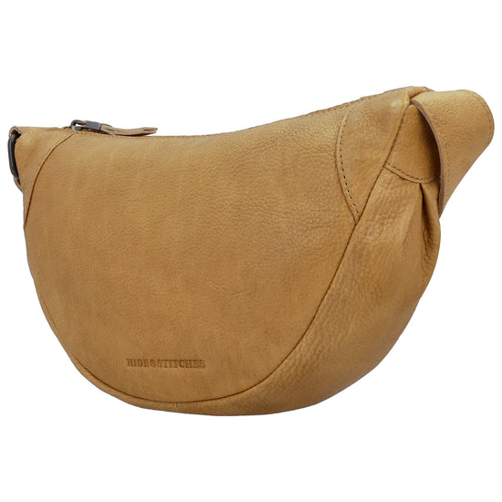 Beige Leder Bodybag 29x18 cm – Trendige Gürteltasche - leder-accessoires.com