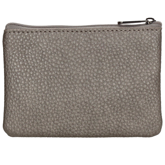 Schlüsseletui 12,5x9cm in Silber-Metallic mit Reißverschluss - leder-accessoires.com