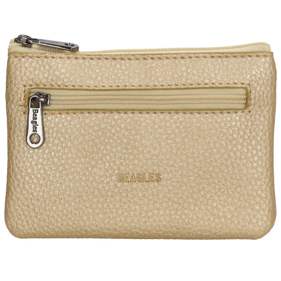 Schlüsseletui 12,5x9cm in Gold-Metallic mit Reißverschluss - leder-accessoires.com