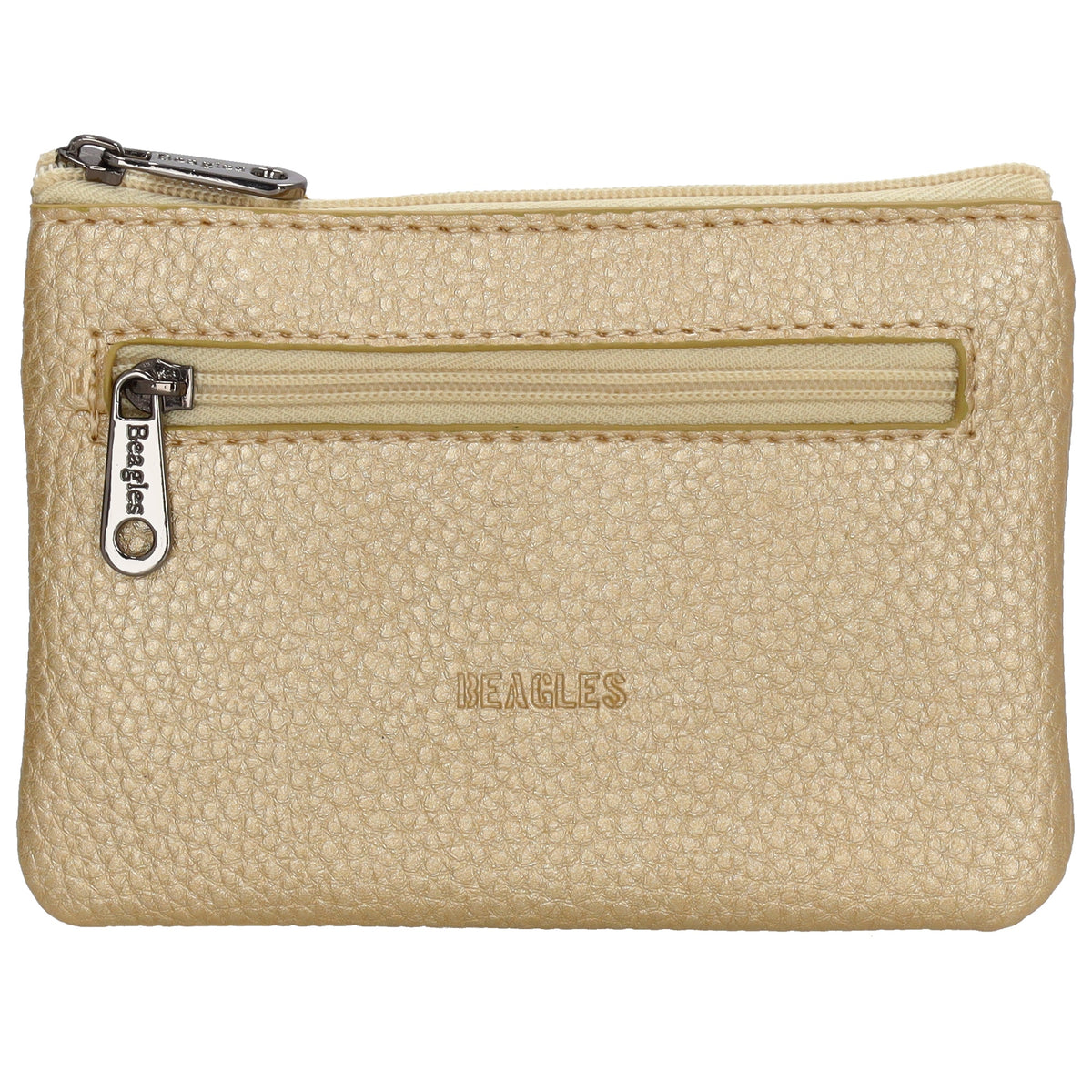 Schlüsseletui 12,5x9cm in Gold-Metallic mit Reißverschluss - leder-accessoires.com