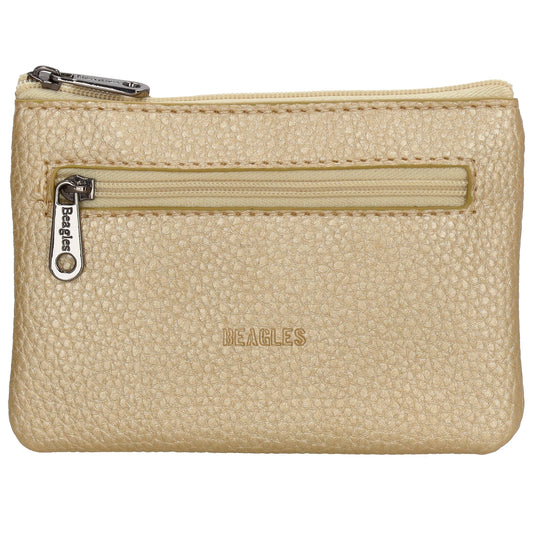 Schlüsseletui 12,5x9cm in Gold-Metallic mit Reißverschluss - leder-accessoires.com