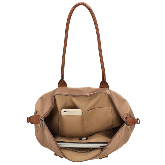 Shopper 51x33cm Taupe aus Nylon|Polyester - leder-accessoires.com