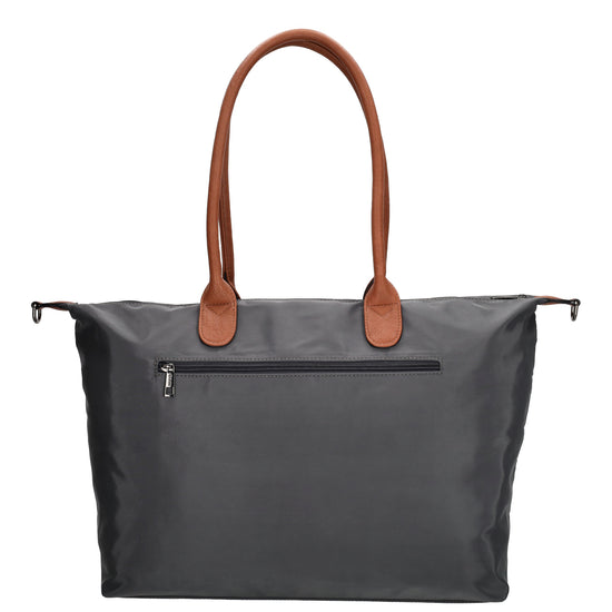 Shopper 51x33cm Dunkelgrau aus Nylon|Polyester - leder-accessoires.com