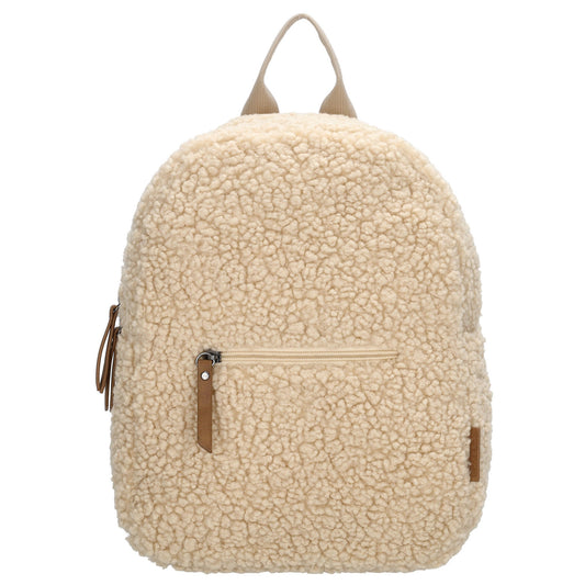 Teddyrucksack 25x32cm in Beige mit Reißverschluss - leder-accessoires.com