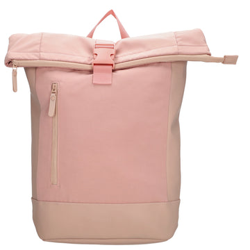 Rolltop-Rucksack 46x38cm in Rosa mit Reißverschluss und Reißverschlussfach - leder-accessoires.com