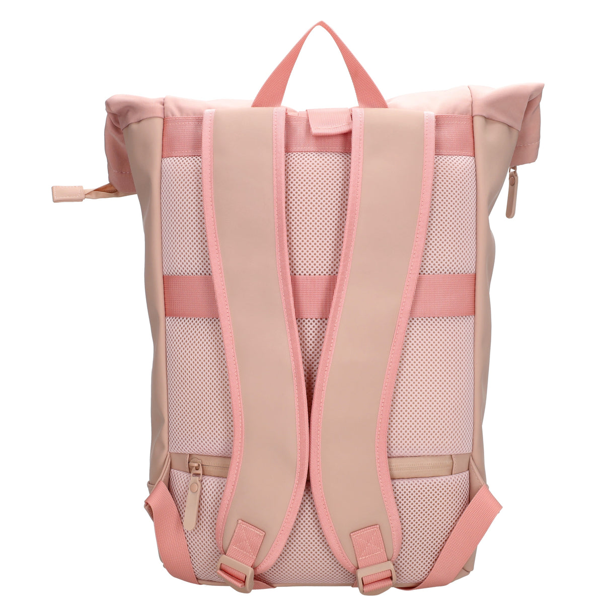 Rolltop-Rucksack 46x38cm in Rosa mit Reißverschluss und Reißverschlussfach - leder-accessoires.com