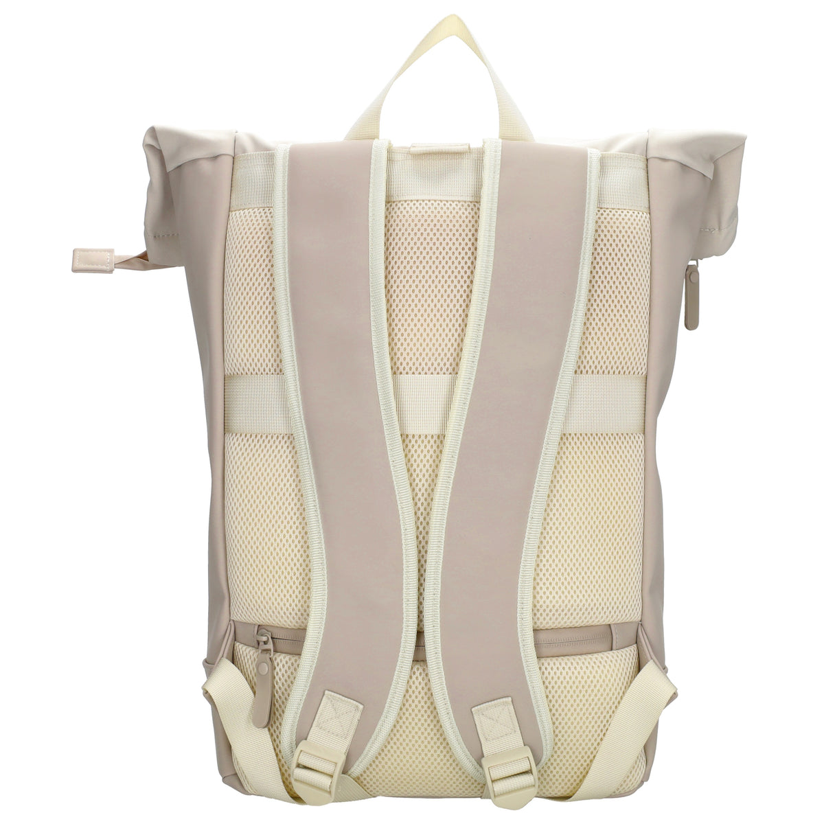 Rolltop-Rucksack 46x38cm in Creme mit Reißverschluss und Reißverschlussfach - leder-accessoires.com