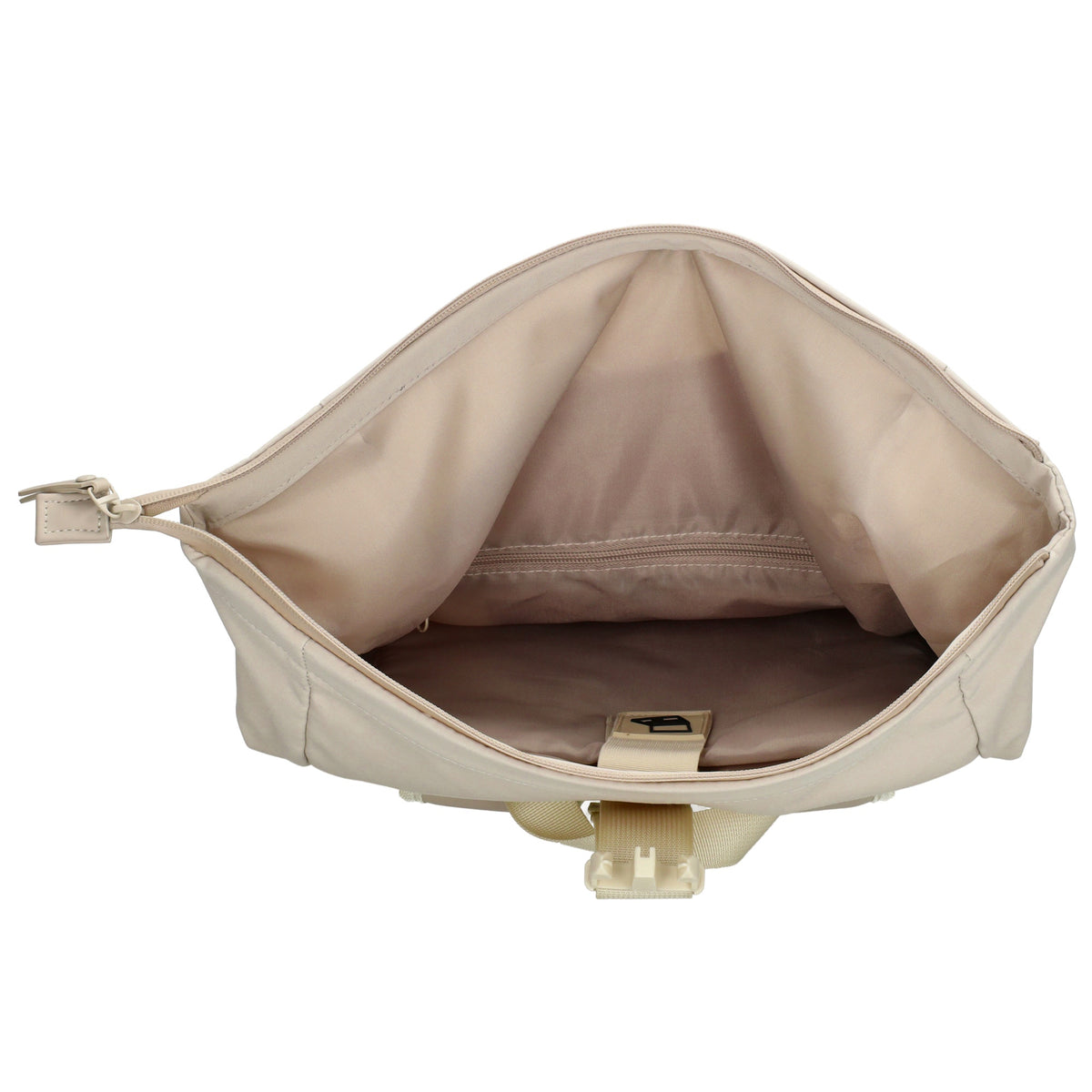 Rolltop-Rucksack 46x38cm in Creme mit Reißverschluss und Reißverschlussfach - leder-accessoires.com