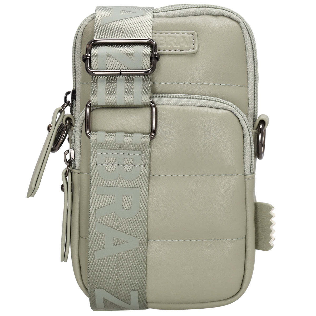 Handytasche | Minibag gesteppt 13x19cm in Mint mit Reißverschluss und Vortasche - leder-accessoires.com