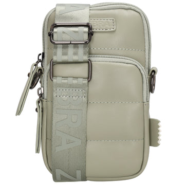 Handytasche | Minibag gesteppt 13x19cm in Mint mit Reißverschluss und Vortasche - leder-accessoires.com