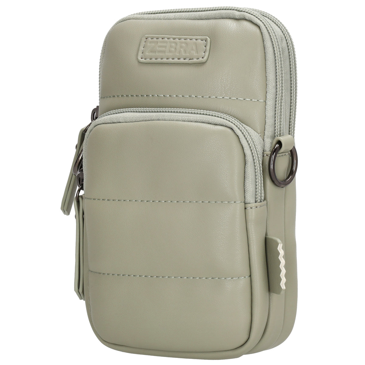 Handytasche | Minibag gesteppt 13x19cm in Mint mit Reißverschluss und Vortasche - leder-accessoires.com