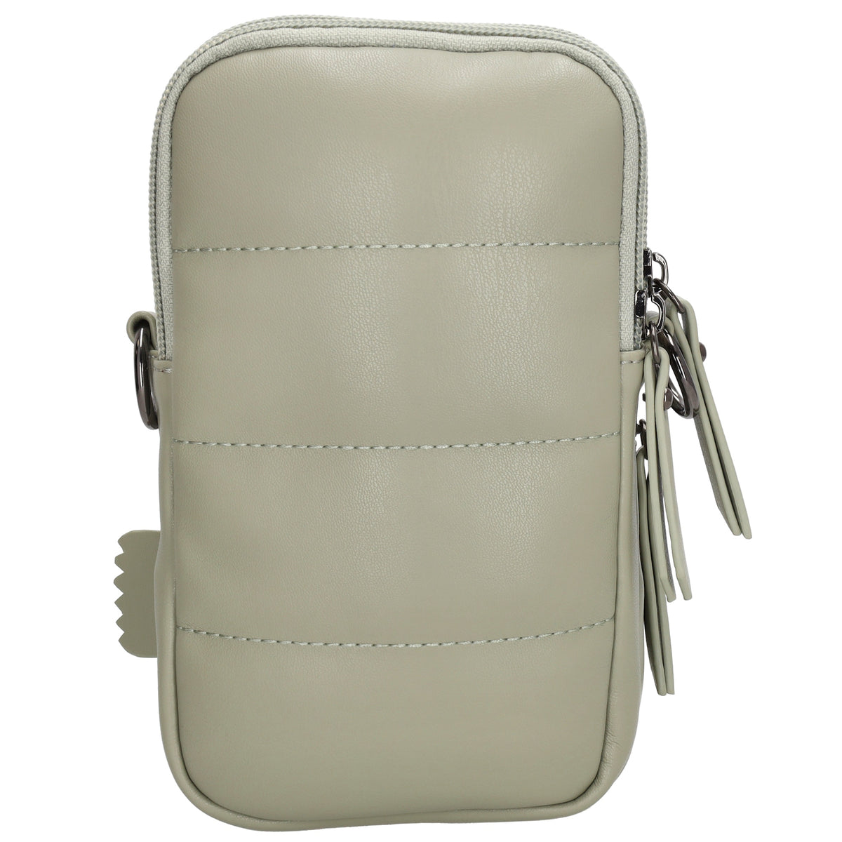 Handytasche | Minibag gesteppt 13x19cm in Mint mit Reißverschluss und Vortasche - leder-accessoires.com