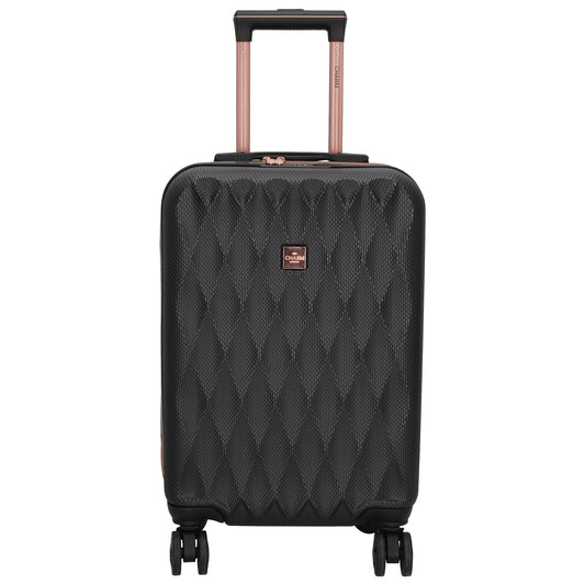 Reisetrolley|Hartschalenkoffer 55cm in Schwarz|Rose mit 4-Rad - leder-accessoires.com