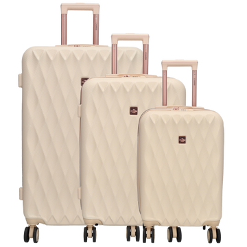 Hartschalen Kofferset in Beige 3-teilig aus ABS mit TSA-Schloss - leder-accessoires.com