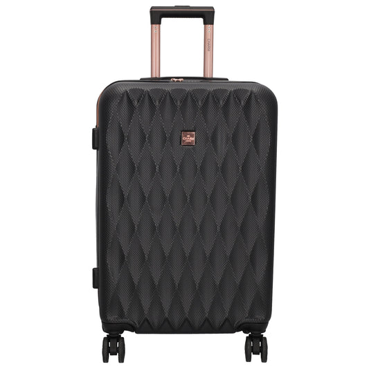 Reisetrolley|Hartschalenkoffer 66cm in Schwarz|Rose mit 4-Rad - leder-accessoires.com