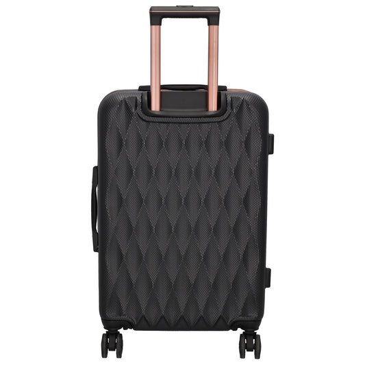 Reisetrolley|Hartschalenkoffer 66cm in Schwarz|Rose mit 4-Rad - leder-accessoires.com