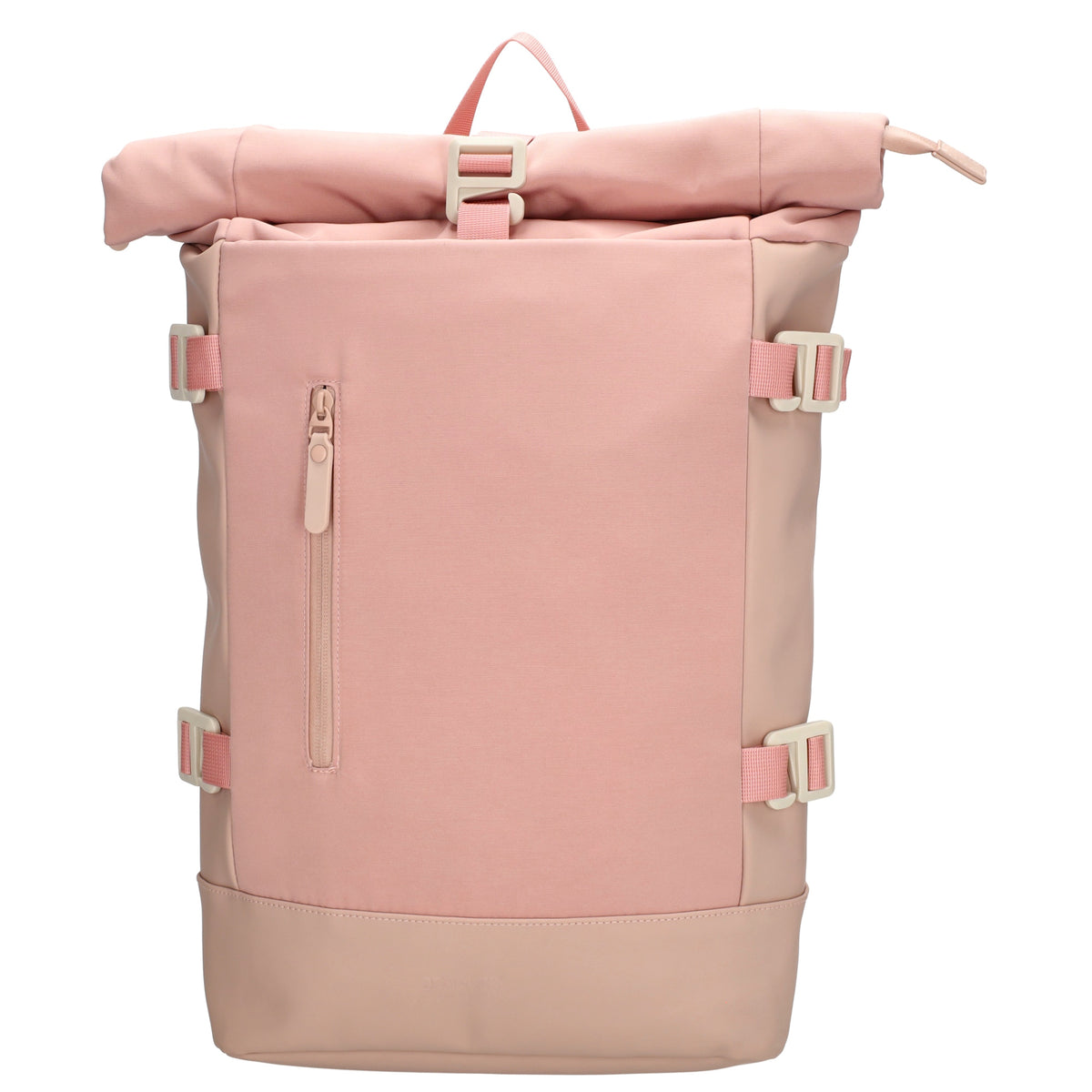 Rolltop-Rucksack 24x59cm in Rosé mit Reißverschluss und Reißverschlussfach - leder-accessoires.com