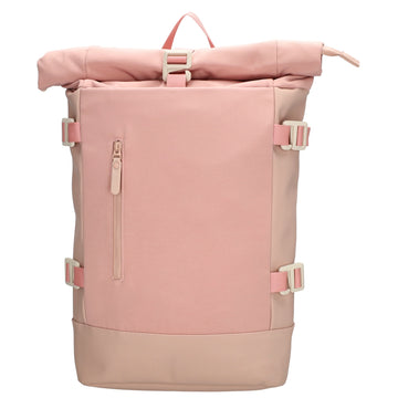 Rolltop-Rucksack 24x59cm in Rosé mit Reißverschluss und Reißverschlussfach - leder-accessoires.com