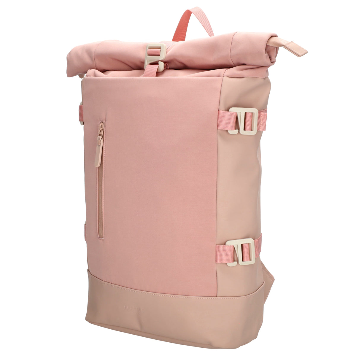 Rolltop-Rucksack 24x59cm in Rosé mit Reißverschluss und Reißverschlussfach - leder-accessoires.com