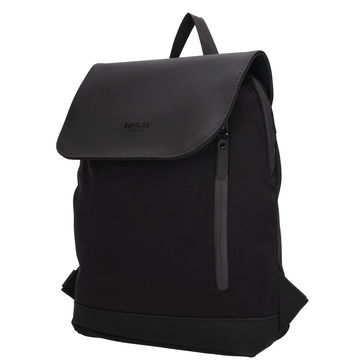 Rucksack 46x26,5x11,5cm in Schwarz mit Überschlag - leder-accessoires.com