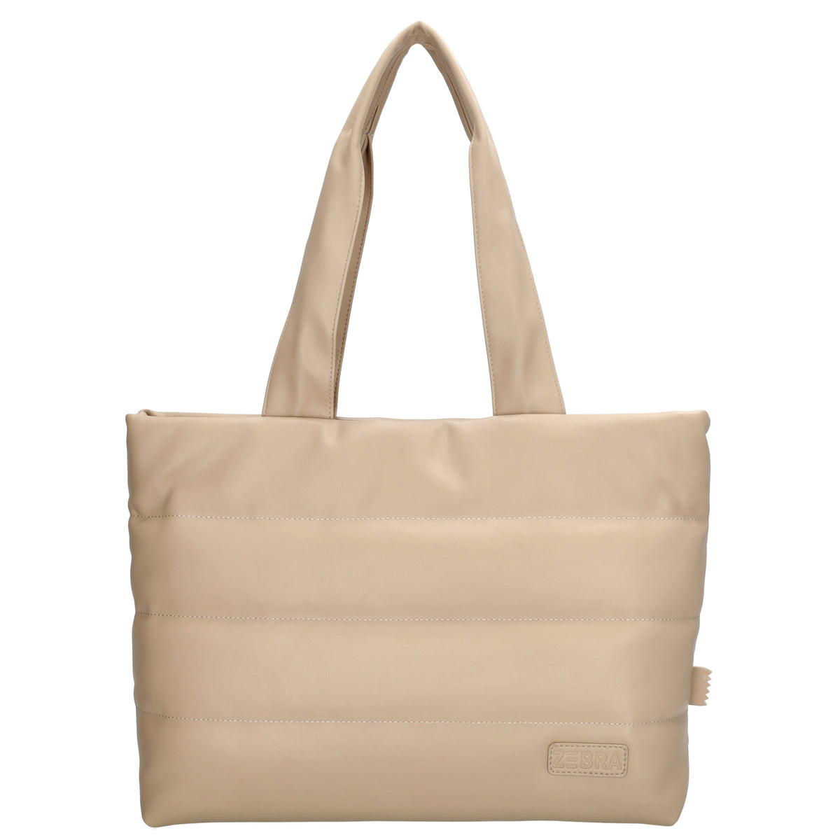 Shopper gesteppt 48x30cm in Beige aus Kunstleder - leder-accessoires.com