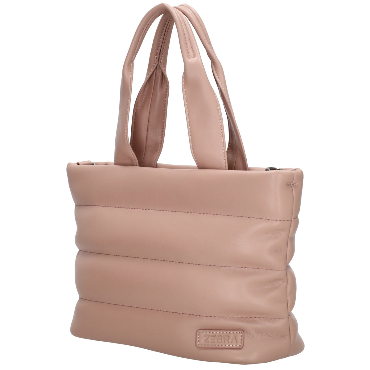 Umhängetasche gesteppt 30x20cm in Altrosa aus Kunstleder - leder-accessoires.com