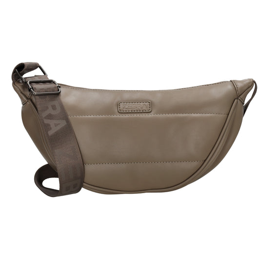 Bodybag gesteppt 33x16cm in Taupe aus Kunstleder - leder-accessoires.com