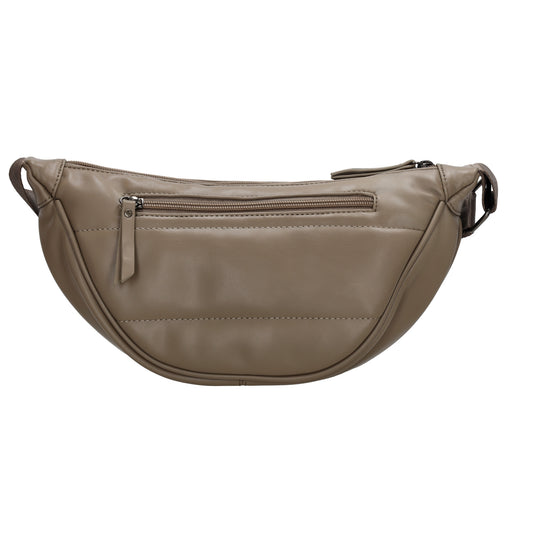 Bodybag gesteppt 33x16cm in Taupe aus Kunstleder - leder-accessoires.com