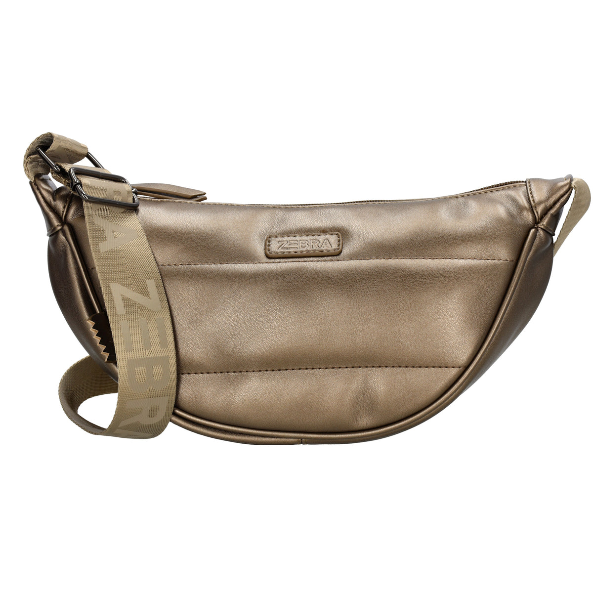Bodybag gesteppt 33x16cm in Bronze aus Kunstleder - leder-accessoires.com