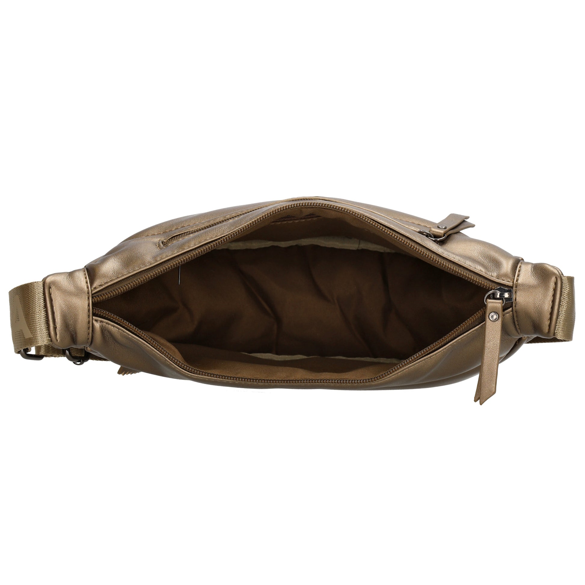Bodybag gesteppt 33x16cm in Bronze aus Kunstleder - leder-accessoires.com