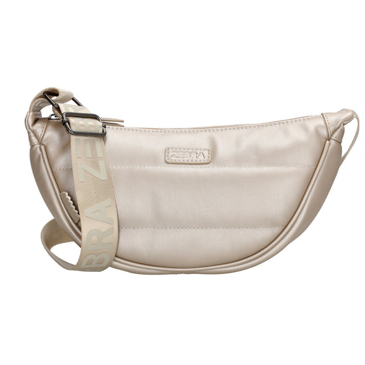 Bodybag gesteppt 33x16cm in Champagner aus Kunstleder - leder-accessoires.com
