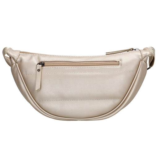 Bodybag gesteppt 33x16cm in Champagner aus Kunstleder - leder-accessoires.com