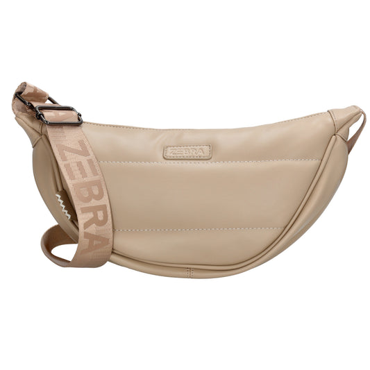 Bodybag gesteppt 33x16cm in Beige aus Kunstleder - leder-accessoires.com