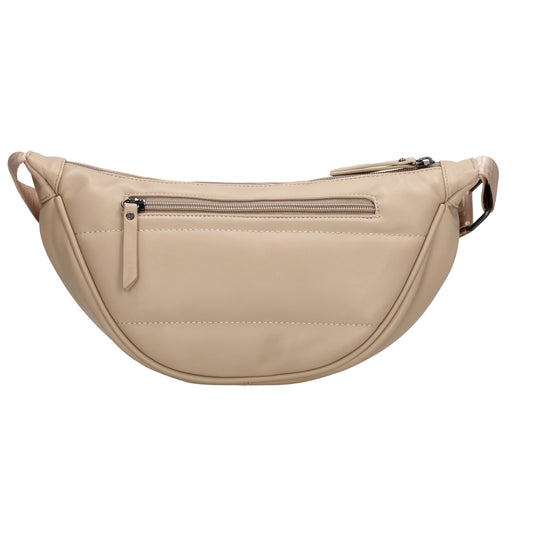 Bodybag gesteppt 33x16cm in Beige aus Kunstleder - leder-accessoires.com