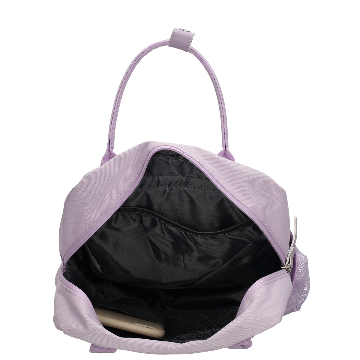 Rucksack 23x31,5cm in Flieder mit Reißverschluss und Vortasche - leder-accessoires.com