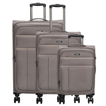 Reisetrolley|Weichgepäck im SET 76|66|57cm in Taupe mit 4-Rad - leder-accessoires.com