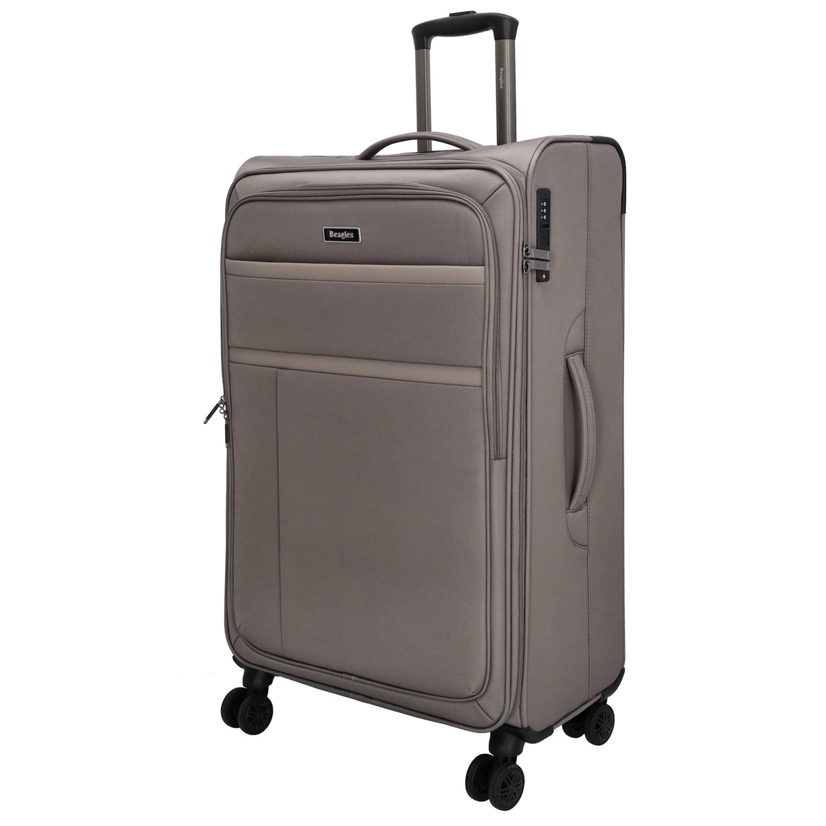 Reisetrolley|Weichgepäck im SET 76|66|57cm in Taupe mit 4-Rad - leder-accessoires.com