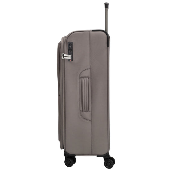 Reisetrolley|Weichgepäck im SET 76|66|57cm in Taupe mit 4-Rad - leder-accessoires.com