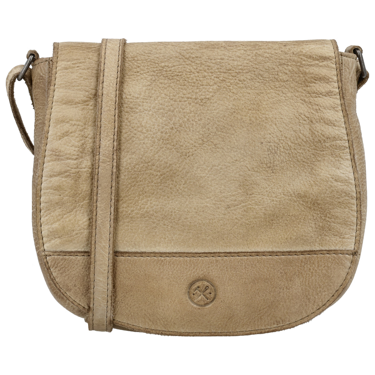 Satteltasche 20 x 19,5cm in Sand mit Überschlag und Reißverschluss - leder-accessoires.com