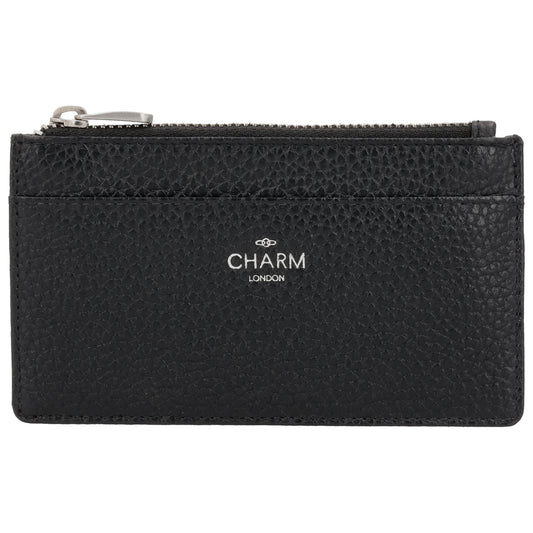 Karten-| Schlüsseletui 13,5x7,5cm in Schwarz mit Reißverschluss - leder-accessoires.com