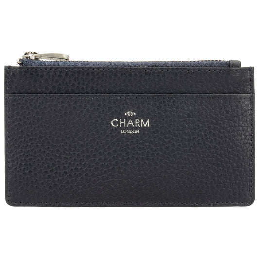 Karten-| Schlüsseletui 13,5x7,5cm in Blau mit Reißverschluss - leder-accessoires.com