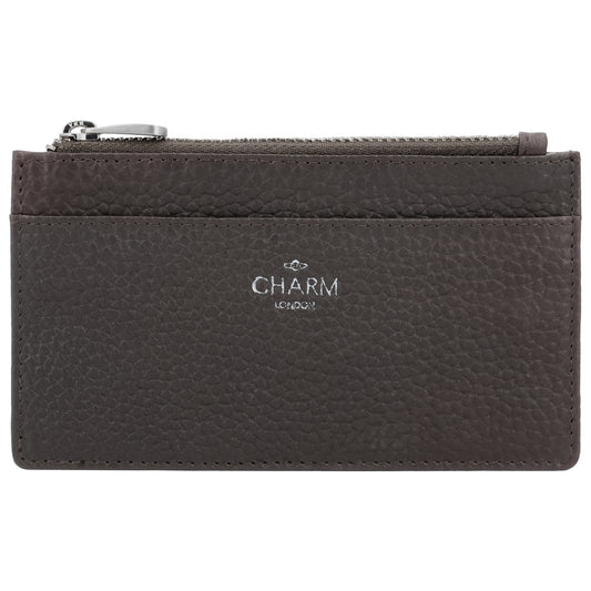 Karten-| Schlüsseletui 13,5x7,5cm in Dunkelbraun mit Reißverschluss - leder-accessoires.com