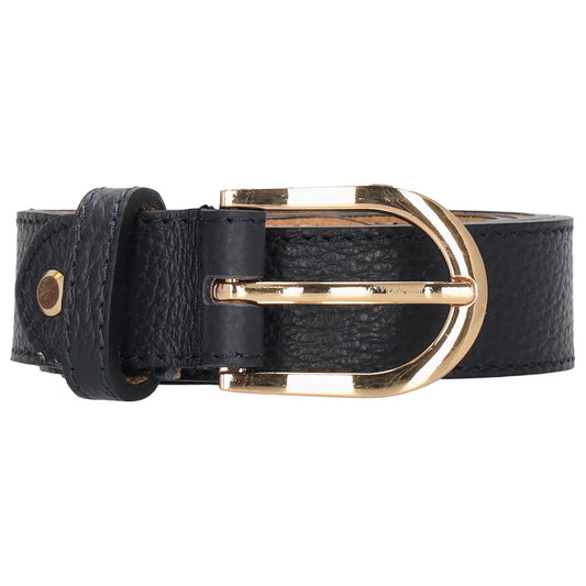 Dunkelblauer Ledergürtel 2cm mit goldener Schnalle, individuell kürzbar - leder-accessoires.com