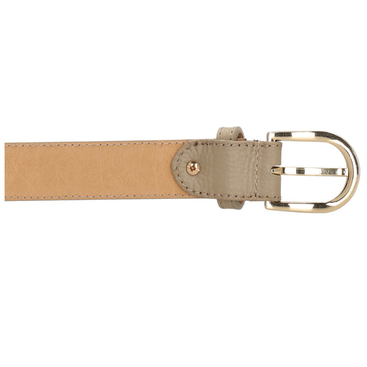 Taupe Ledergürtel 2cm mit goldener Schnalle, individuell kürzbar - leder-accessoires.com