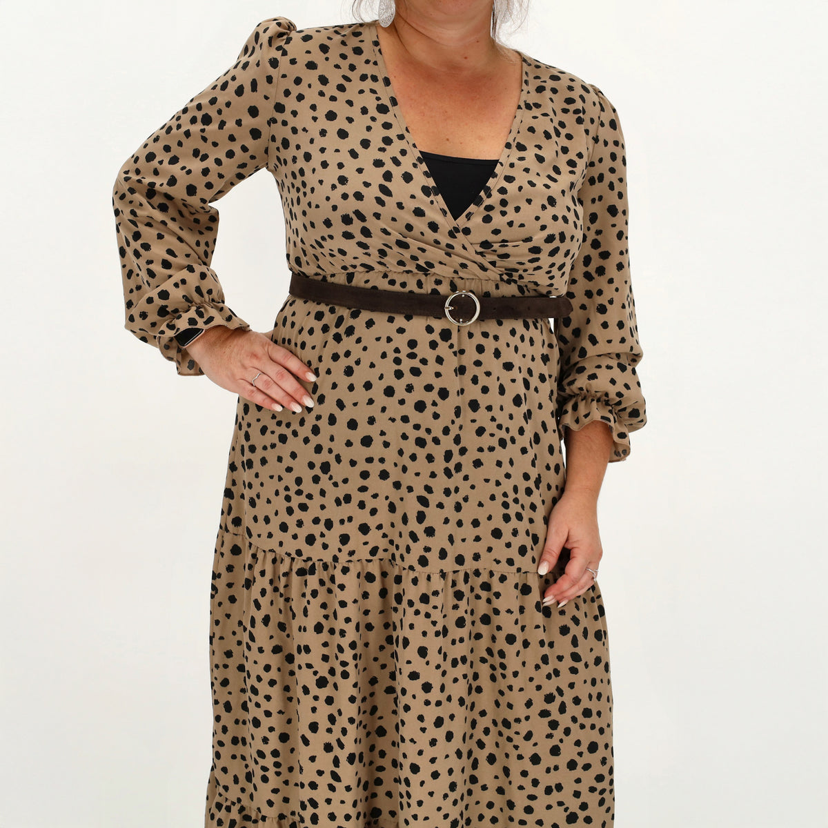 Dunkelbrauner Ledergürtel Damen 2,5cm - Goldene Vollschließe im Oval - leder-accessoires.com