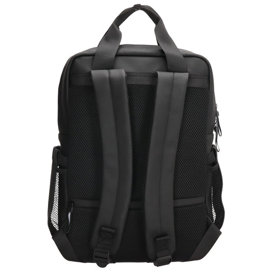 Schul-| Businessrucksack 40 x 37cm wasserabweisend in Schwarz mit Reißverschluss - leder-accessoires.com